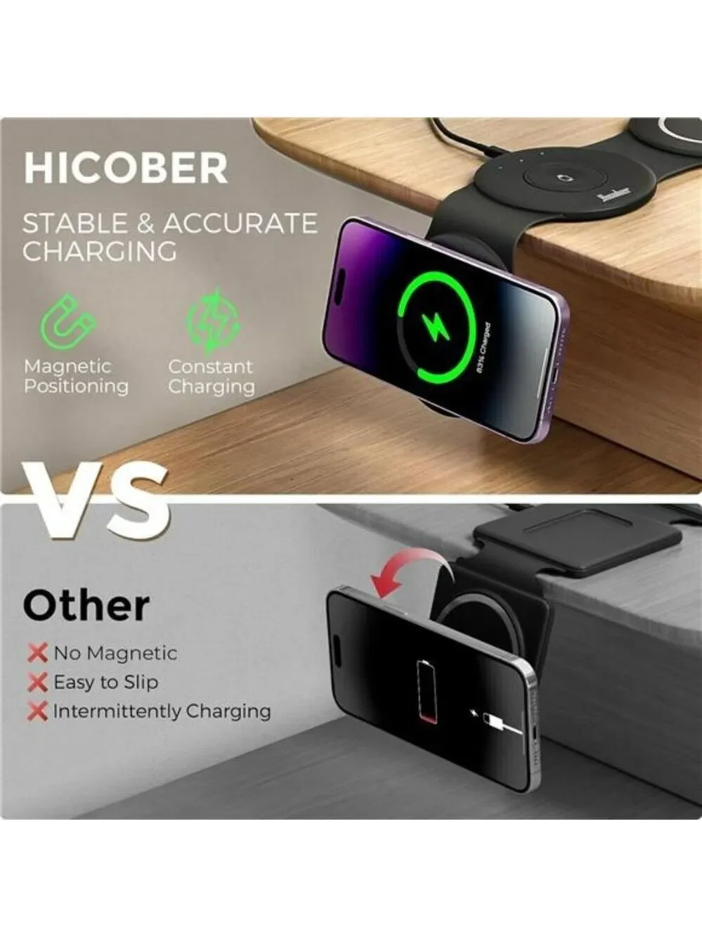 3 in 1 Wireless Charging Station for iPhone Apple Watch Airpods Travel Dock